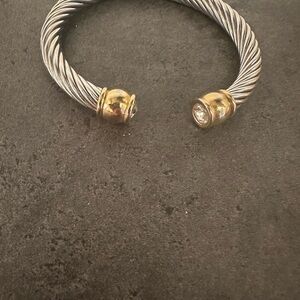 Elegant Two-Tone Cable Bracelet